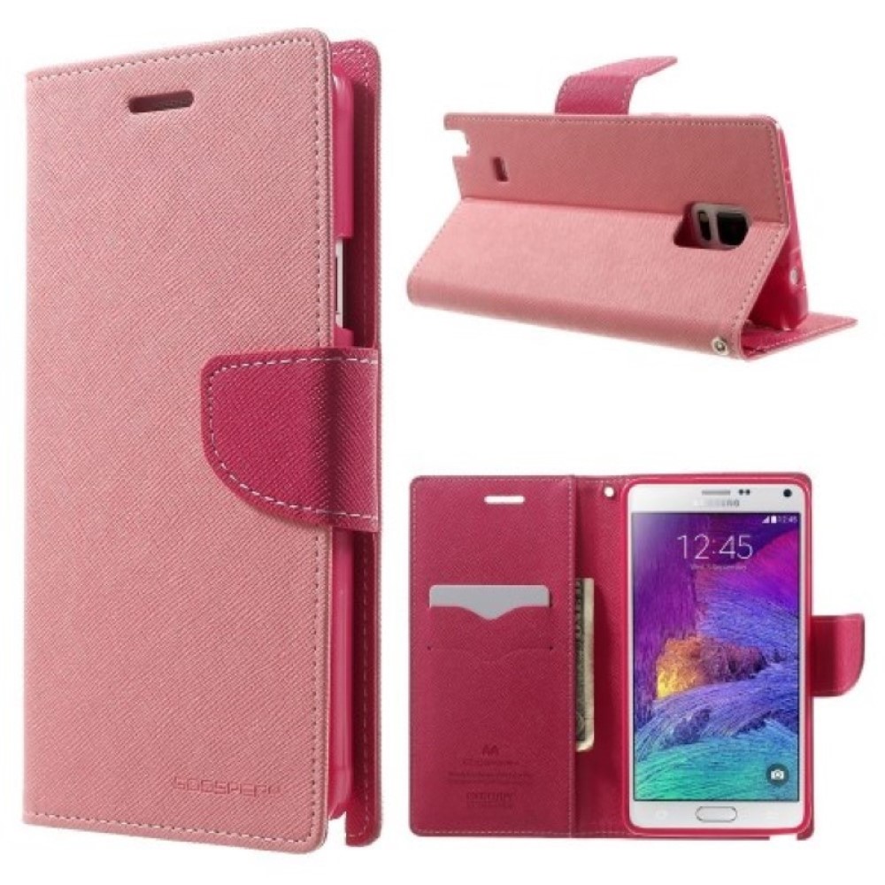 Funda Samsung Galaxy Note 4 N910 Mercury Goospery tapa libro rosa