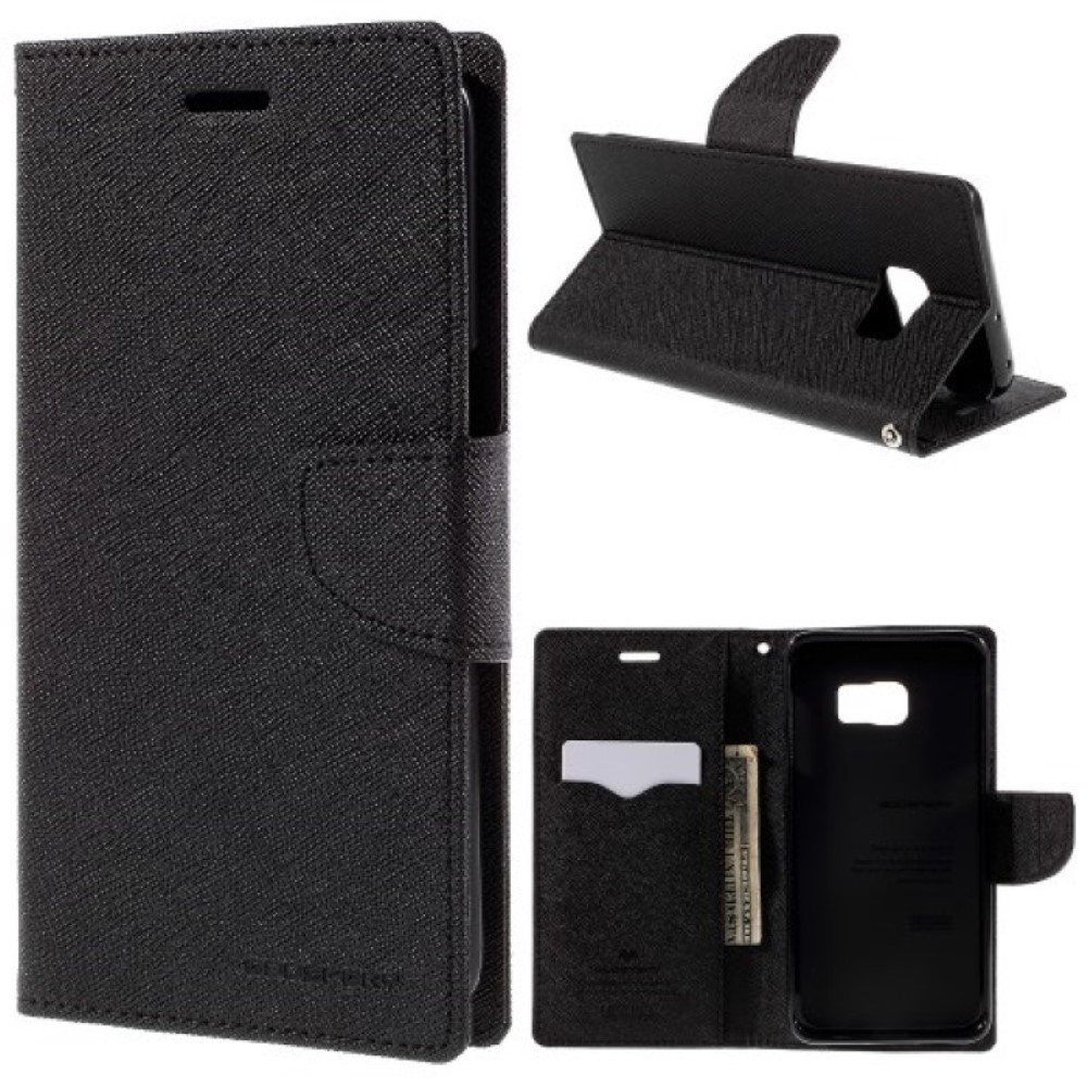 Funda Samsung Galaxy S6 Edge Plus G928 Mercury Goospery tapa libro negra