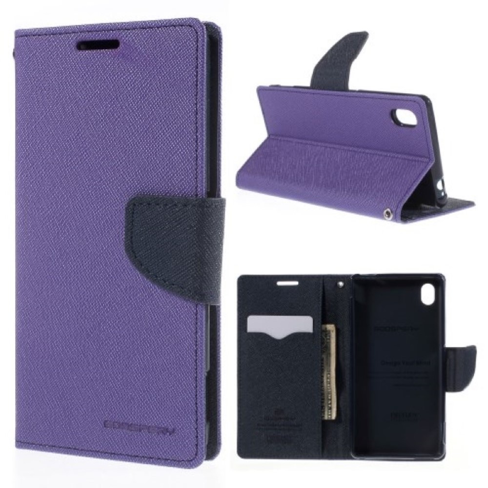 Funda Sony Xperia M4 Aqua Mercury Goospery tapa libro morada