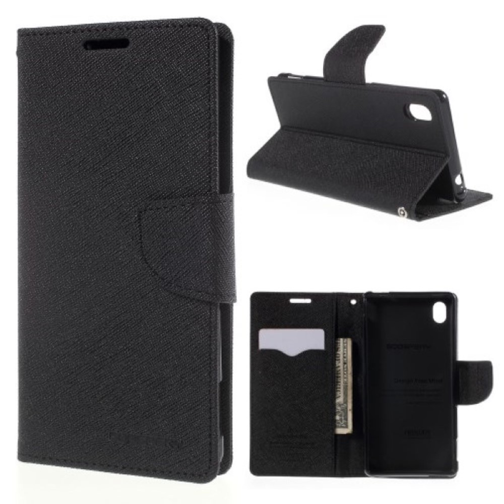 Funda Sony Xperia M4 Aqua Mercury Goospery tapa libro negra