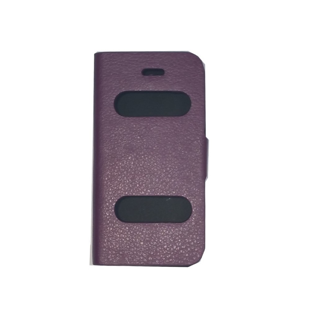 Funda iPhone 4 4S Ventana Piel Libro Lisa Morada
