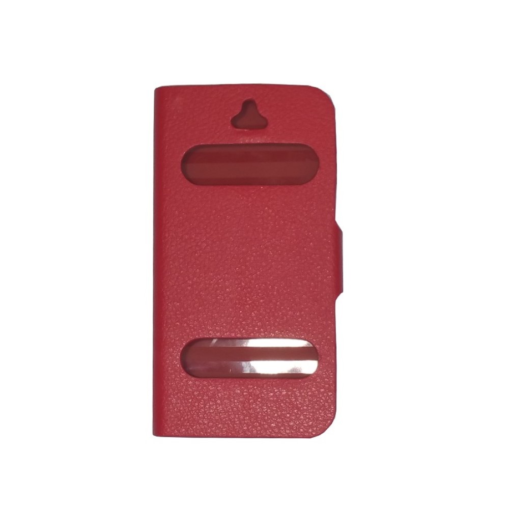 Funda iPhone 4 4S Ventana Piel Libro Lisa Roja