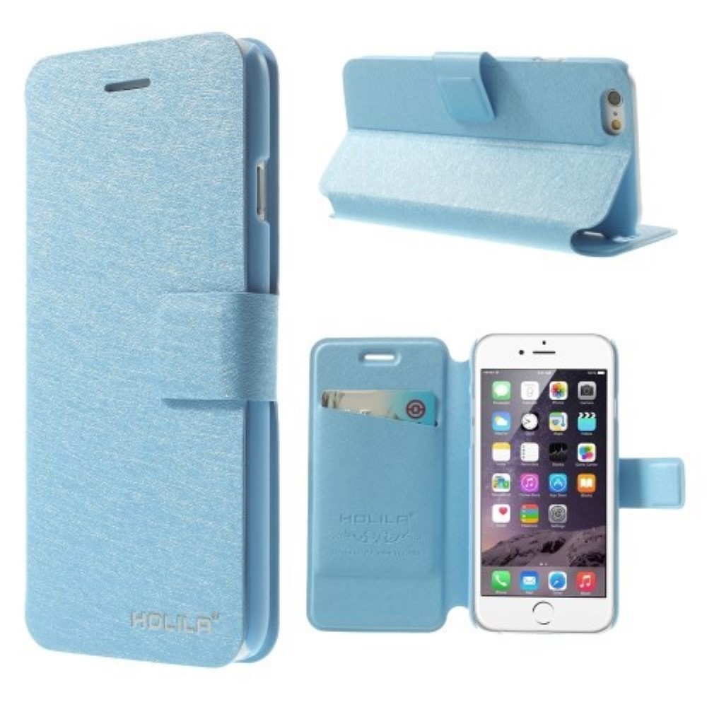 Funda iPhone 6 Piel Tapa Libro SILK Azul Cielo