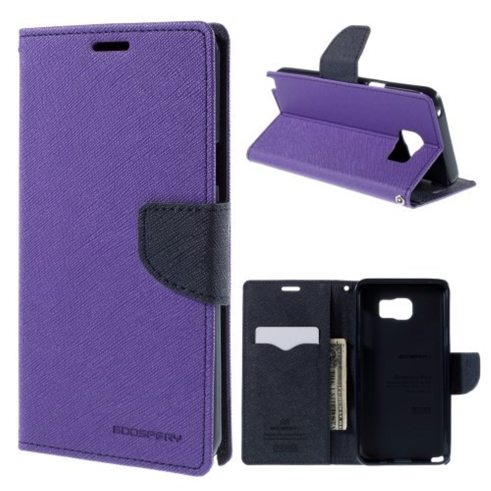 Funda Samsung Galaxy Note 5 Piel Tapa Libro Mercury Goospery morada