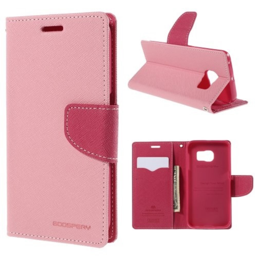 Funda Samsung Galaxy S6 Edge  Piel Tapa Libro Mercury Goospery rosa
