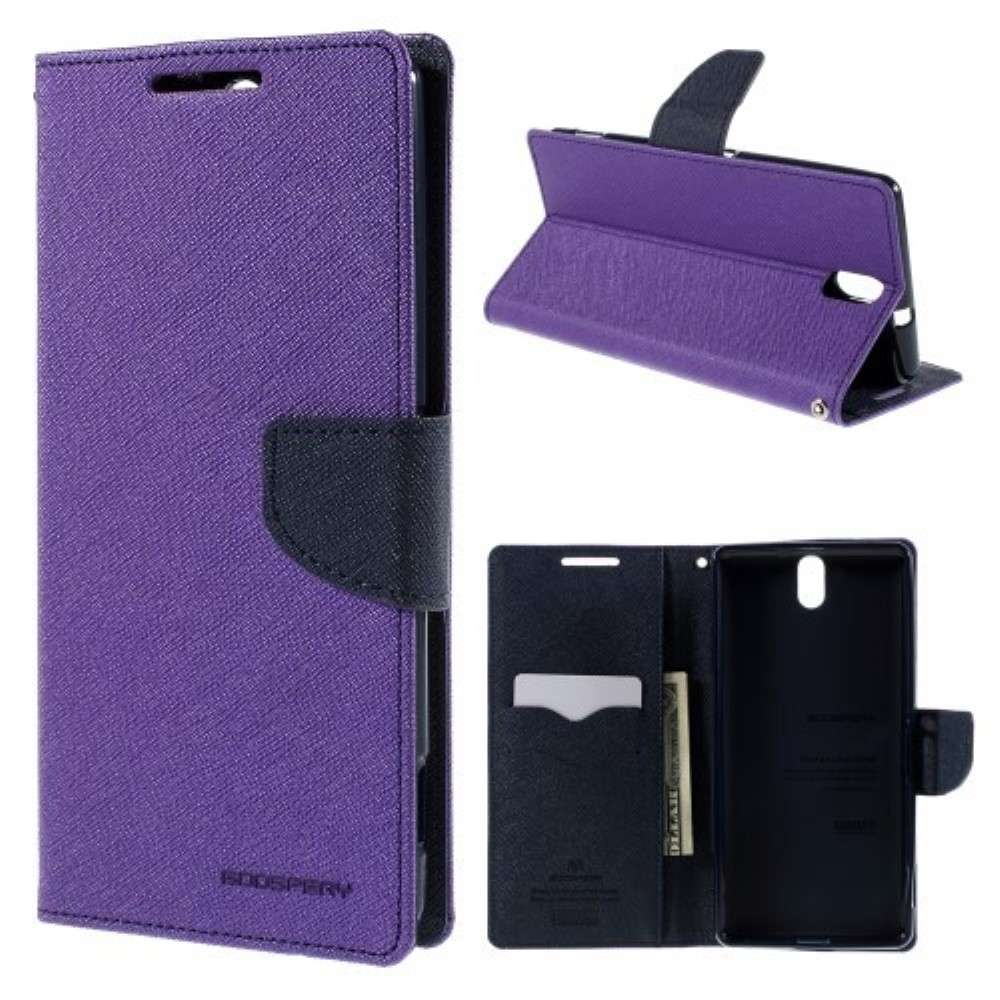 Funda Sony Xperia C5 Ultra Piel Tapa Libro Mercury Goospery morada