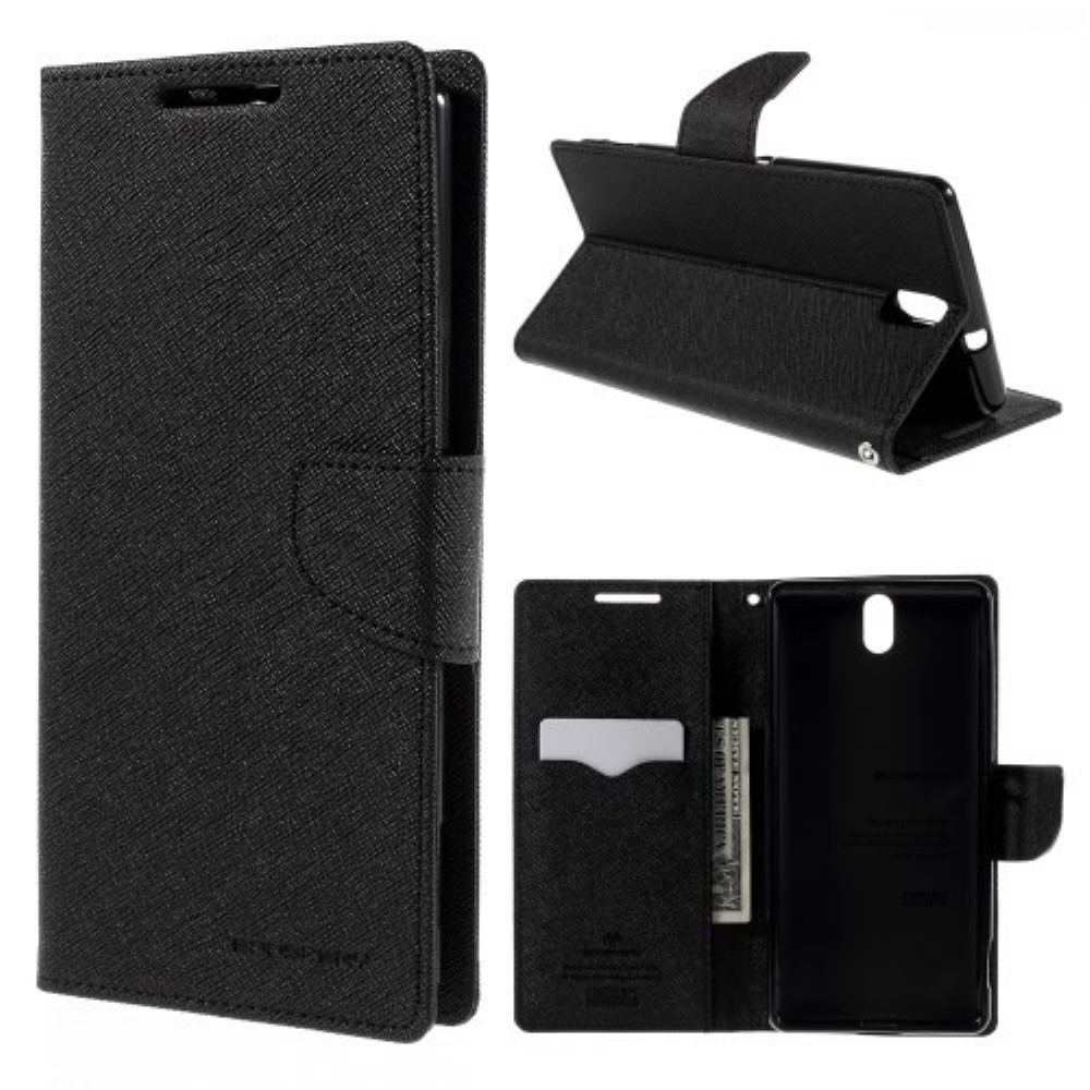 Funda Sony Xperia C5 Ultra Piel Tapa Libro Mercury Goospery negra