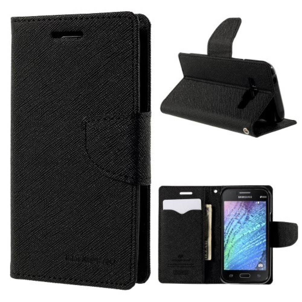 Funda Samsung Galaxy J1 Piel Tapa Libro Mercury Goospery negra