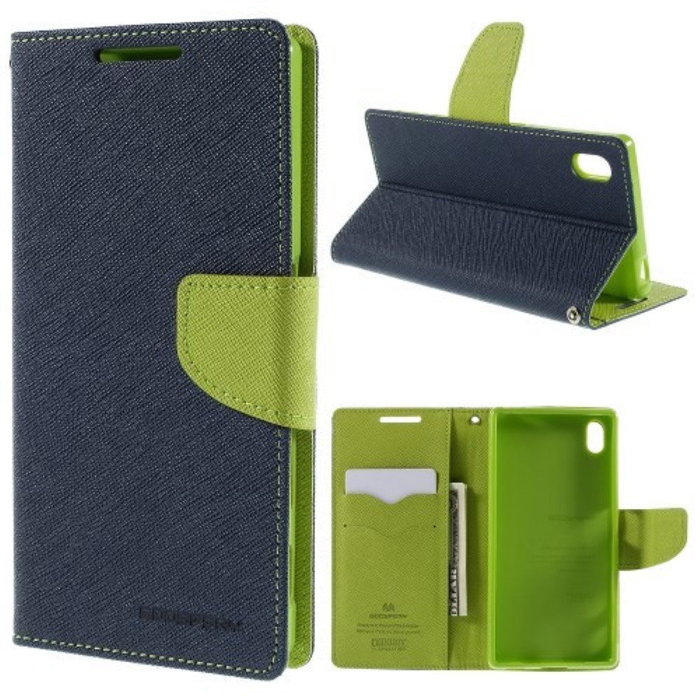 Funda Sony Xperia Z3 Compact Piel Tapa Libro Mercury Goospery azul oscuro