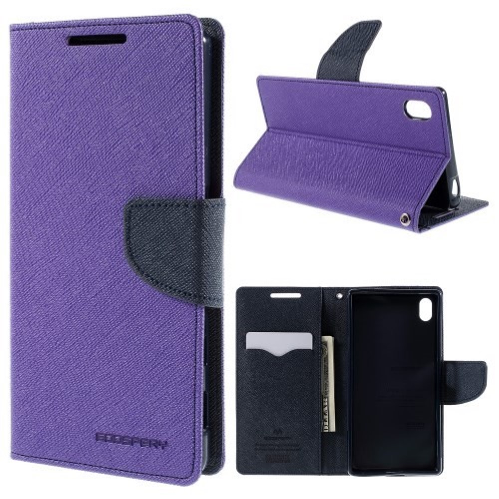 Funda Sony Xperia Z5 Piel Tapa Libro Mercury Goospery morada