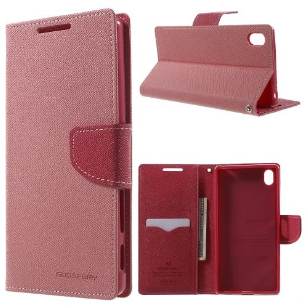Funda Sony Xperia Z5 Piel Tapa Libro Mercury Goospery rosa