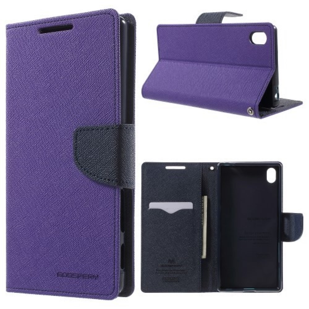 Funda Sony Xperia Z5 Premium Piel Tapa Libro Mercury Goospery morada