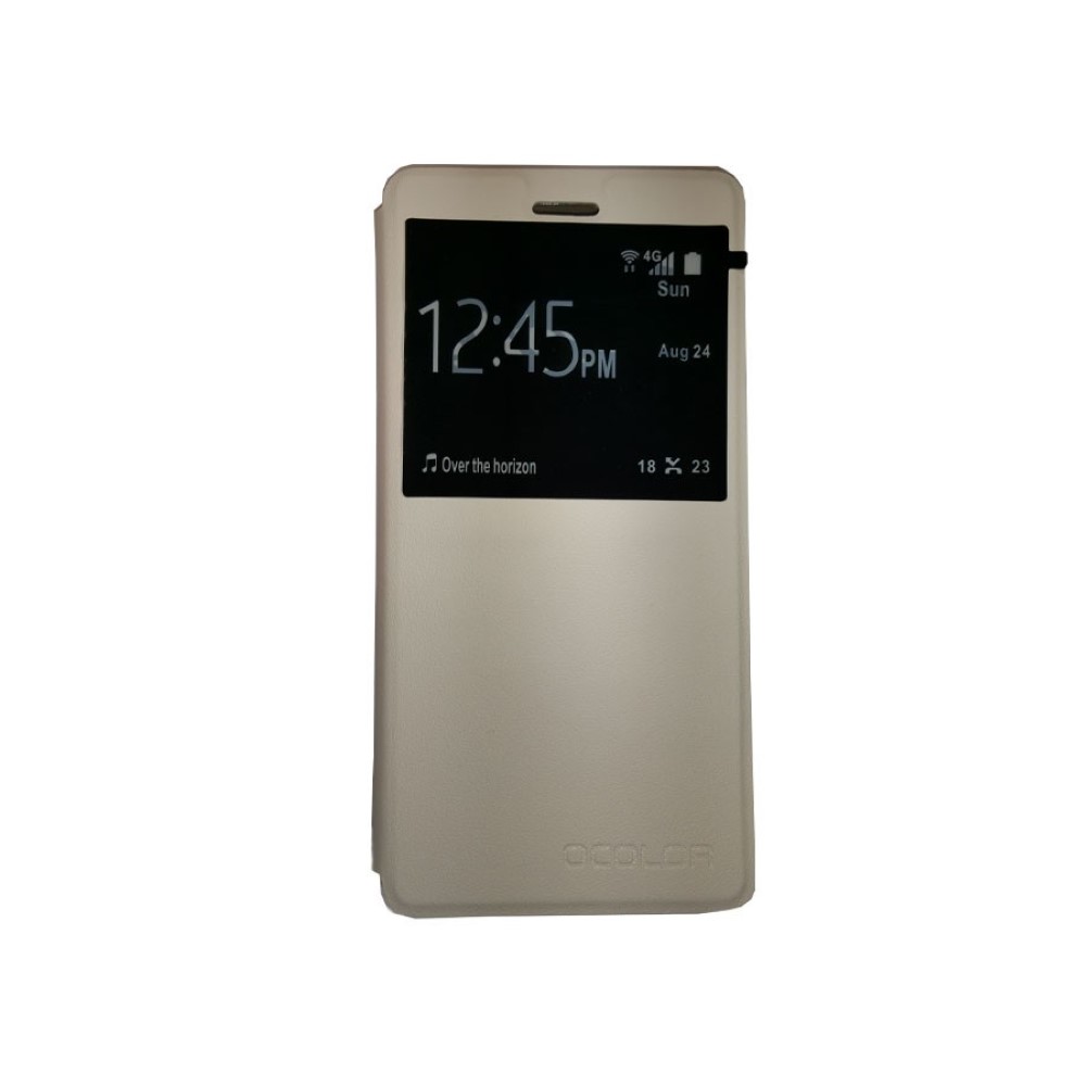 Funda Cubot x16 y X17  Piel Tapa Libro ventana Blanca con soporte de gel