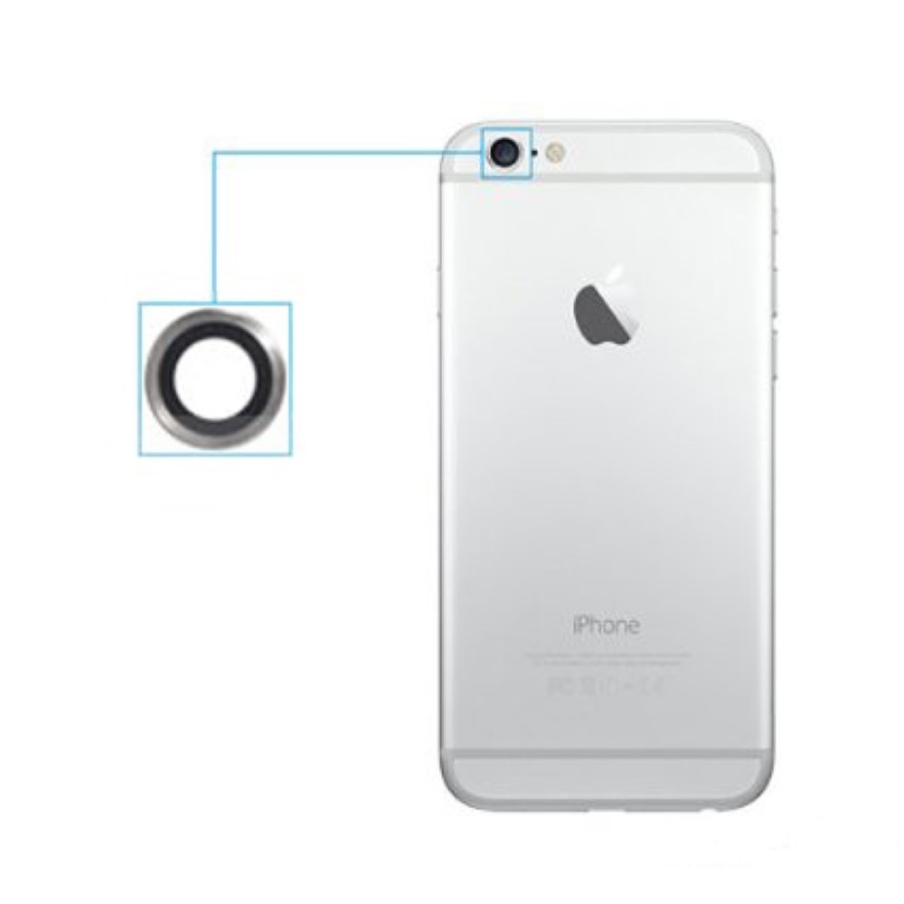 Embellecedor iPhone 6 6S camara trasera color plata