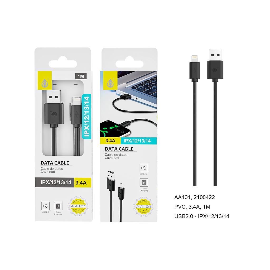Cable de carga y datos iPhone 5 6 7 8 X 11 12 13 One blister