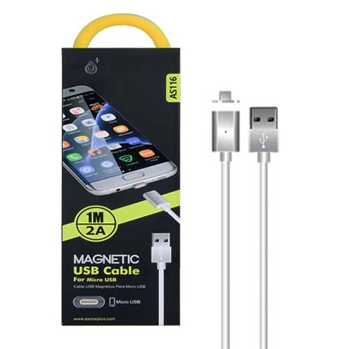 Cable Datos y carga microusb micro usb magnetico desmontable Blister AS116