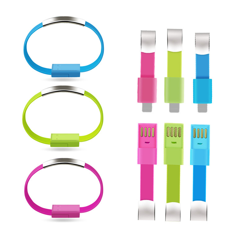 Pulsera cable de carga iPhone 5 6 7 8 Azul