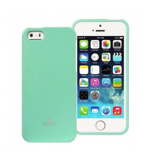 Funda iPhone 5 5S Mercury Jelly verde azul menta