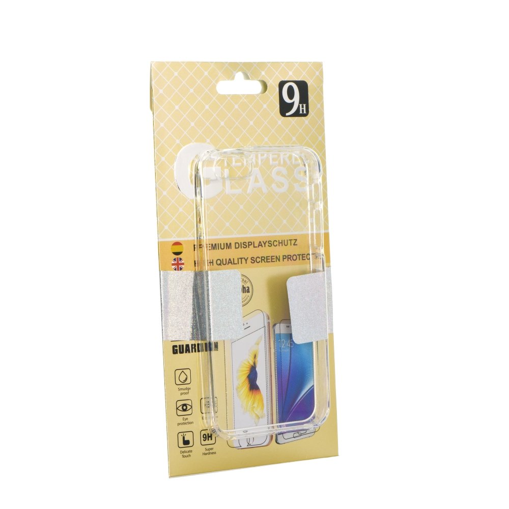 Pack set 2 en 1 Funda iPhone 5 5S SE gel clear transparene y protector de cristal templado