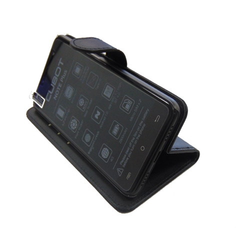 Funda Cubot Note Plus Blister Piel Tapa Libro Negra con soporte de plastico