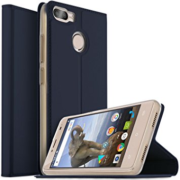 Funda Cubot H3 Piel Tapa Libro Negra con soporte de gel