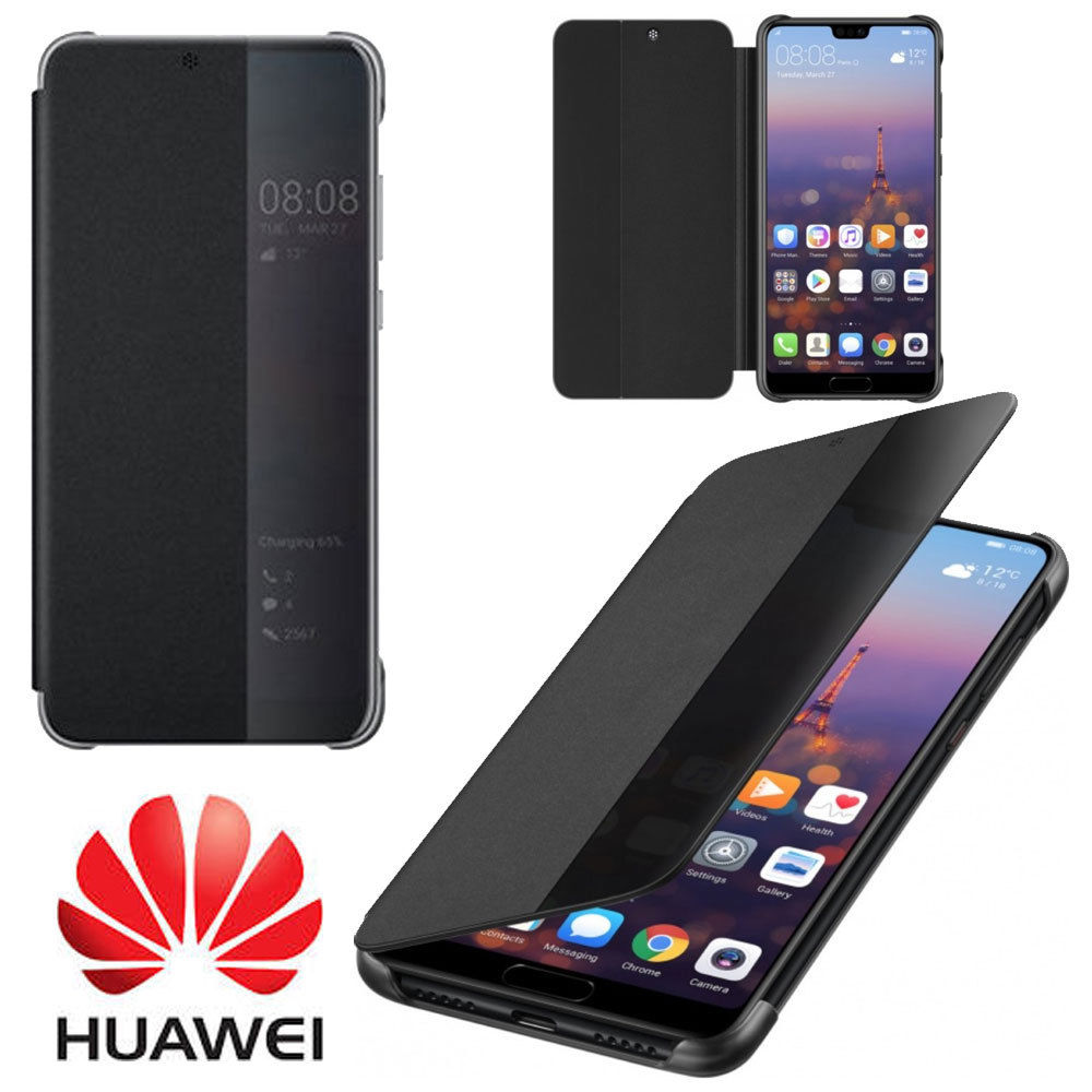 Funda Original Huawei P20 con tapa Negra