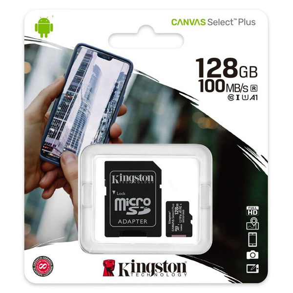 Memoria KINGSTON TARJETA micro SD 128GB CLASE 10 100MB/S A1