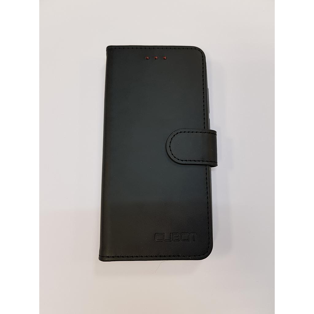 Funda Cubot Nova Piel Tapa Libro Negra con soporte de gel