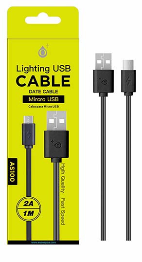 Cable de carga y datos micro usb 1 metro Negro One blister