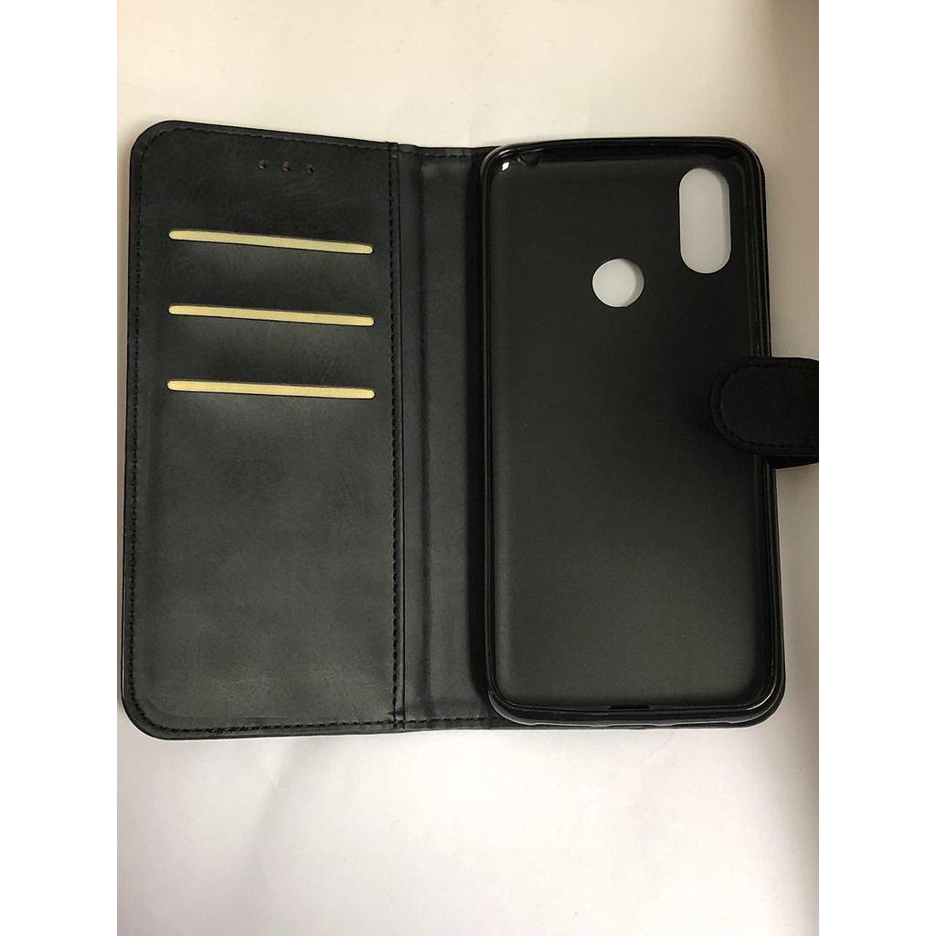 Funda Cubot X19 / X19S Tapa Libro Negra con soporte de gel