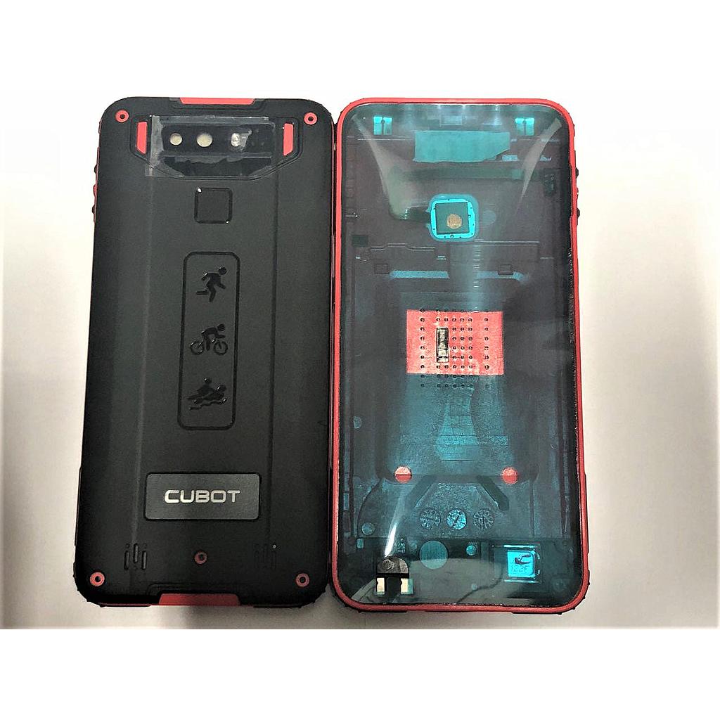 Tapa chasis Cubot Quest trasera con embellecedor camara trasera Negra-Roja