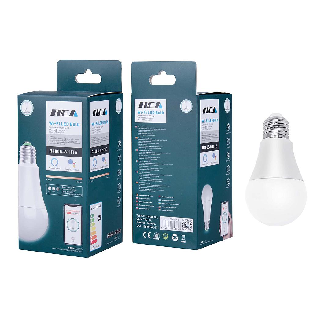 Bombilla Inteligente E27 7W 600Lumens Regulable A+ Wifi R4005