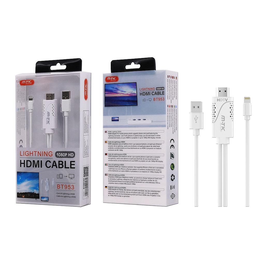 Cable de Video Iphone 5-11 a HDMI para Iphone o Ipad a TV BT953 