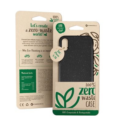 Funda iPhone X / XS Forcell BIO - Zero Waste Negra