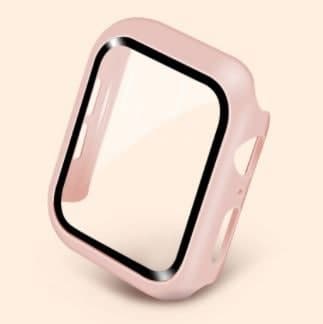Funda Apple Watch Series 4 5 6 SE 44mm - Rosa con Cristal Templado