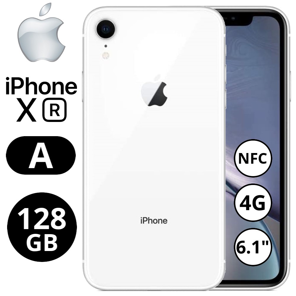 REBU - Telefono movil libre Seminuevo iPhone XR 128GB White (Blanco) - Grado A (MUY BUENO)