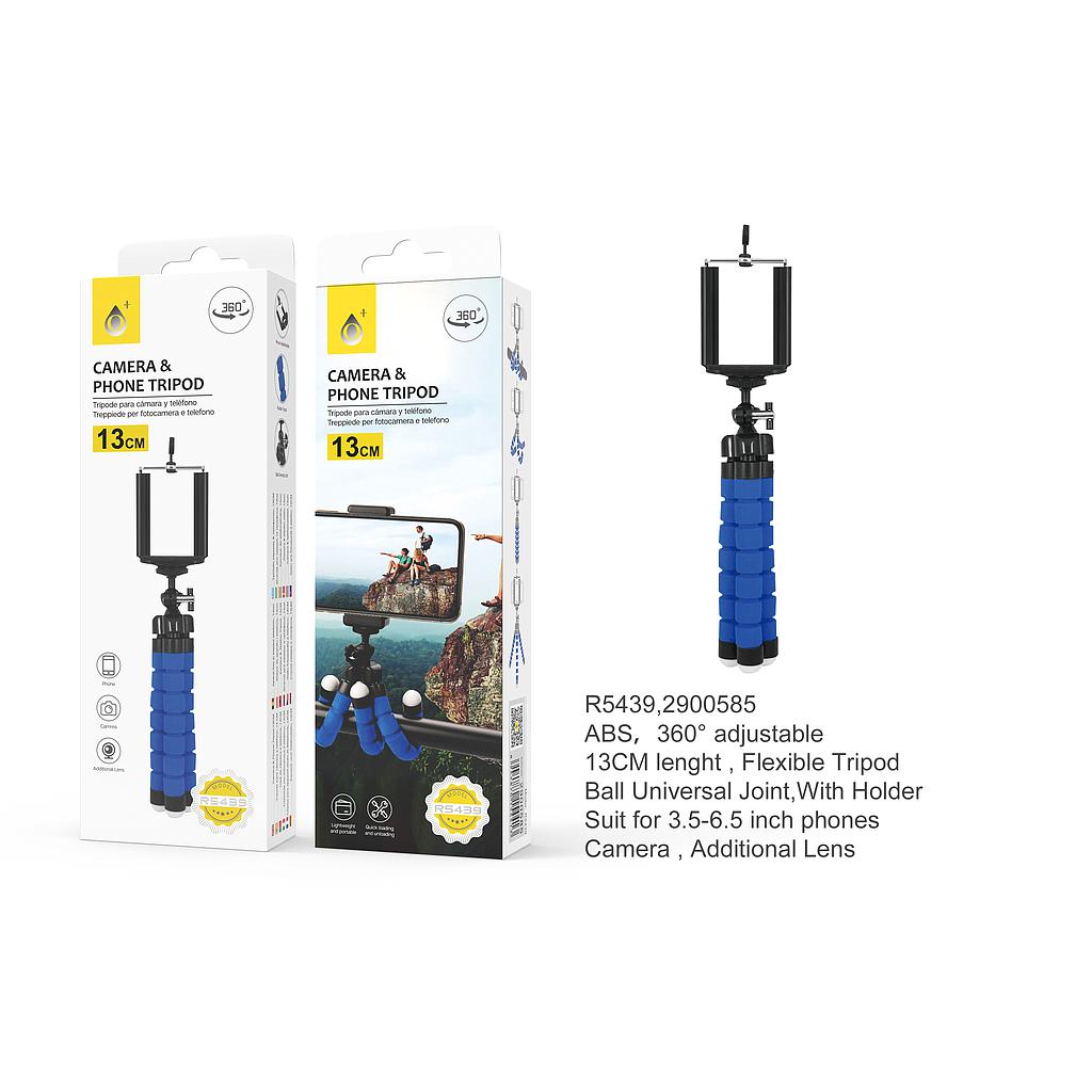 Palo Selfie Tripode flexible 360° 13cm Azul R5439 