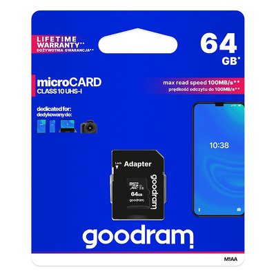 Memoria TARJETA micro SD GOODRAM 64GB CLASE 10 