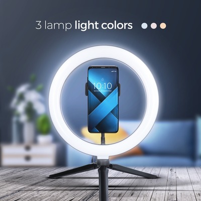 Lampara LED Ring anillo de luz 10 pulgadas con soporte para telefono