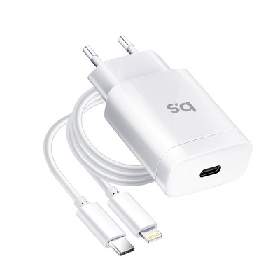 Cargador completo iPhone X/11/12 18W con carga PD + Cable desmontable