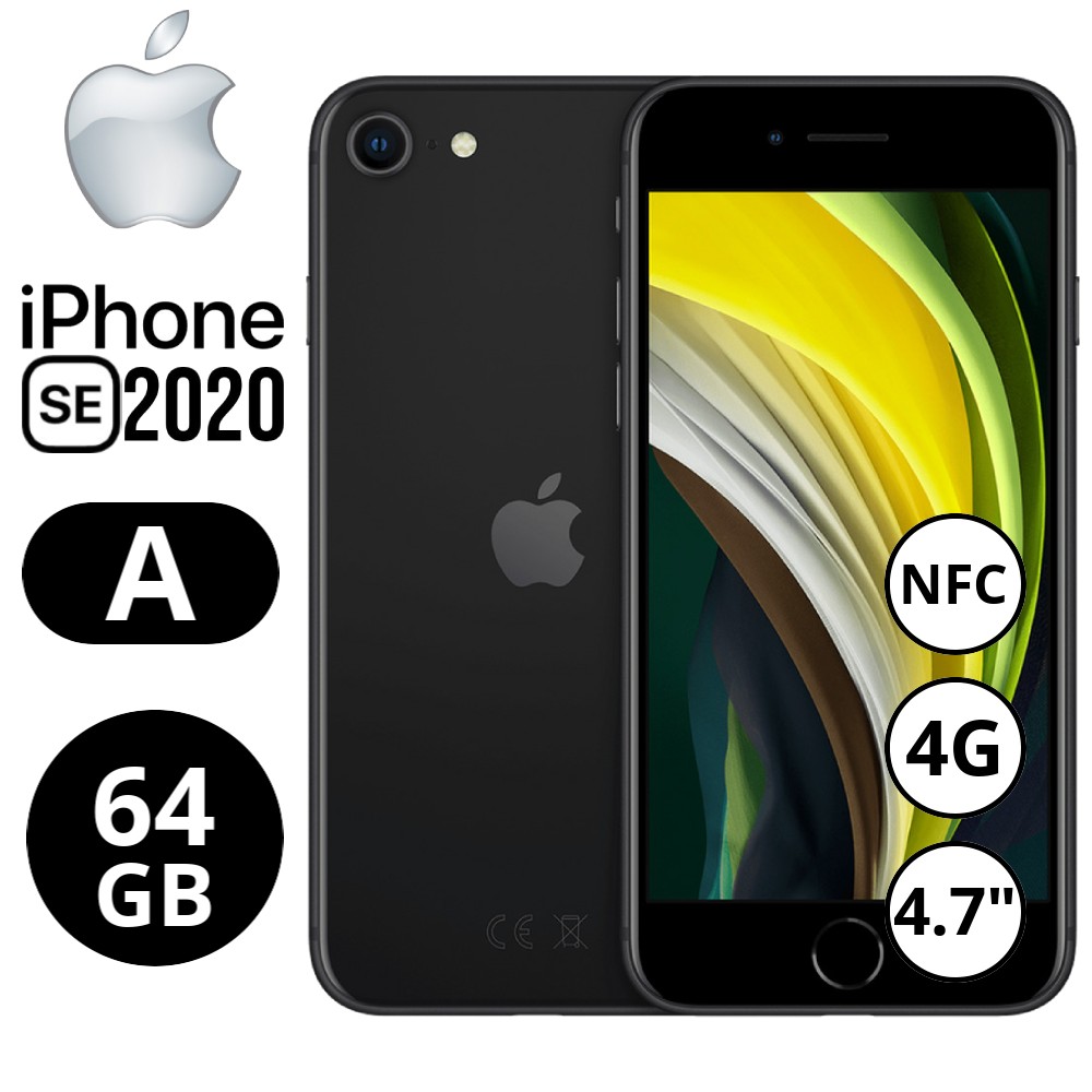 REBU - Telefono movil libre Seminuevo iPhone SE 2020 64 GB BLACK (Negro) - Grado A (MUY BUENO)