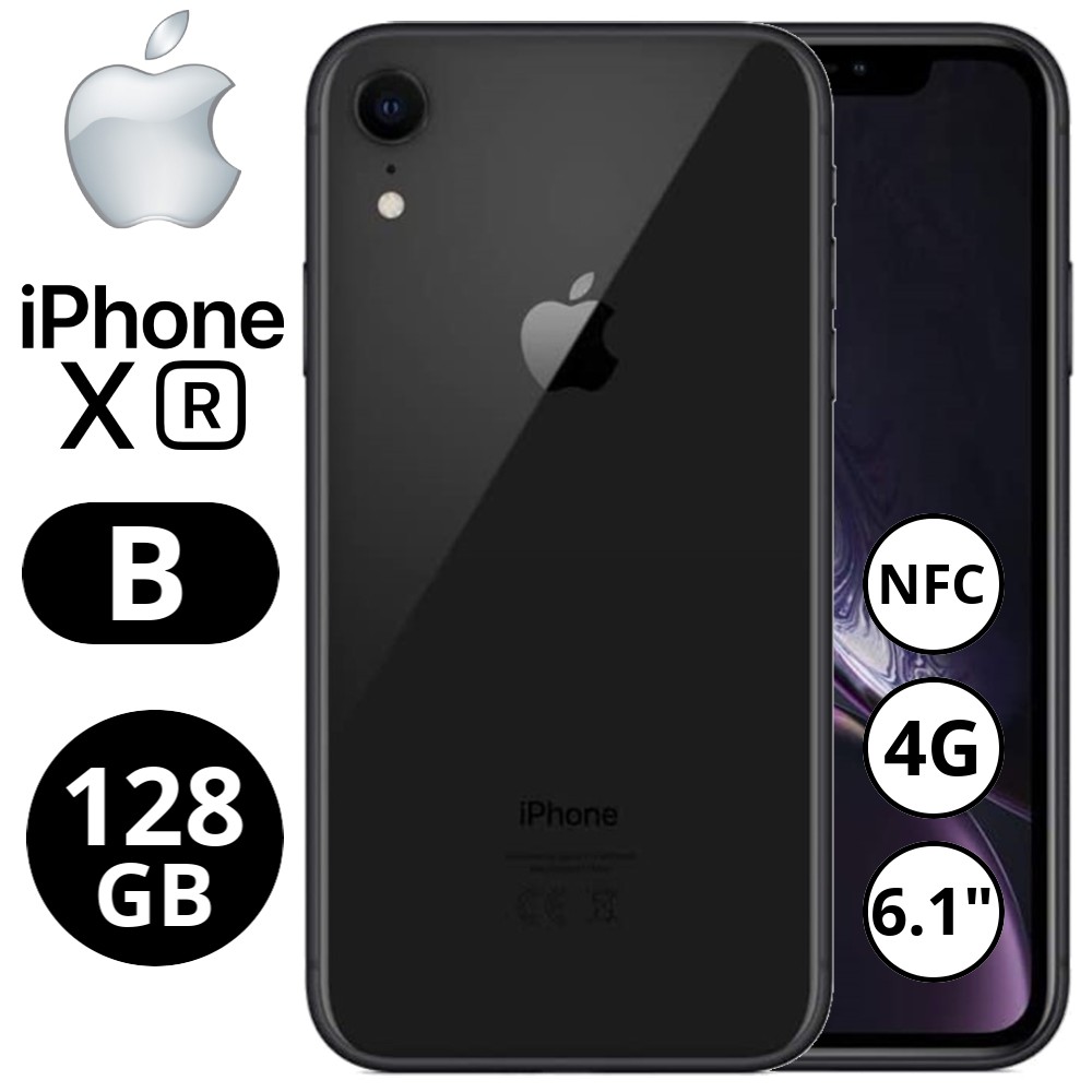 REBU - Telefono movil libre Seminuevo iPhone XR 128GB Black (Negro) - Grado B (BUEN ESTADO)