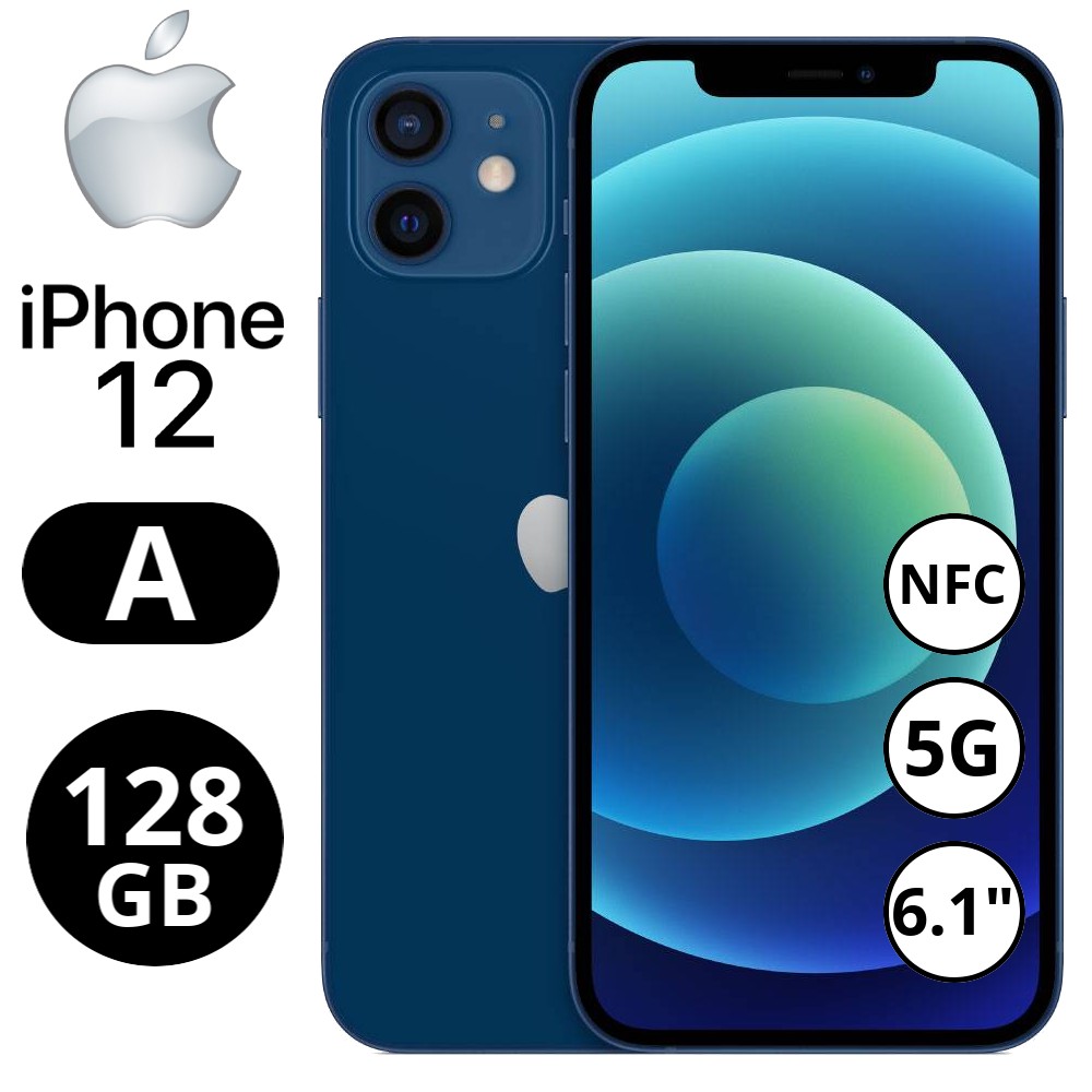 REBU - Telefono movil libre Seminuevo iPhone 12 128GB Blue (Azul) - Grado A (MUY BUENO)
