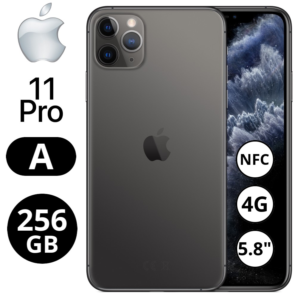 REBU - Telefono movil libre Seminuevo iPhone 11 PRO 256GB Space Grey (Negro) - Grado A (MUY BUENO)