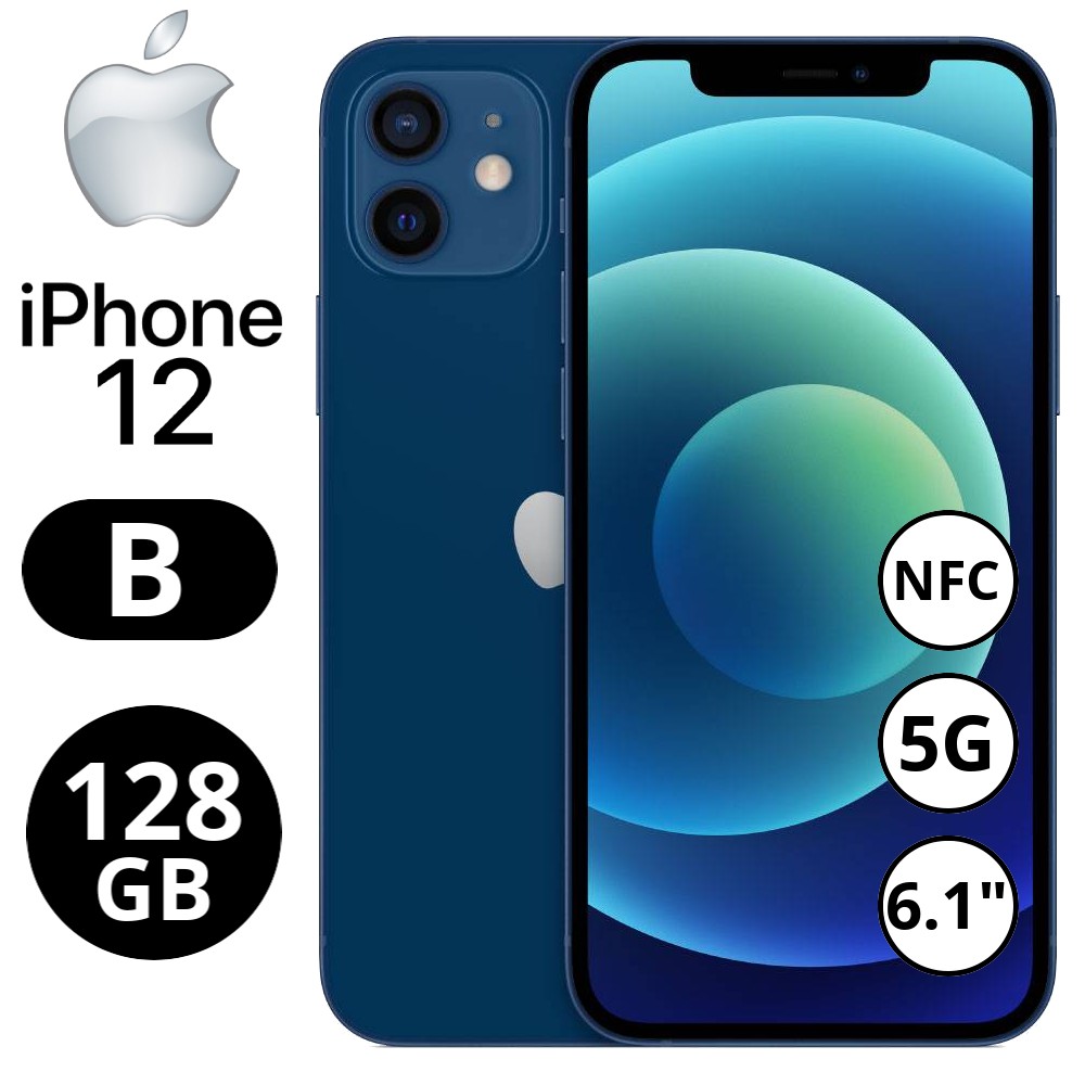 REBU - Telefono movil libre Seminuevo iPhone 12 128GB Blue (Azul) - Grado B (BUEN ESTADO)