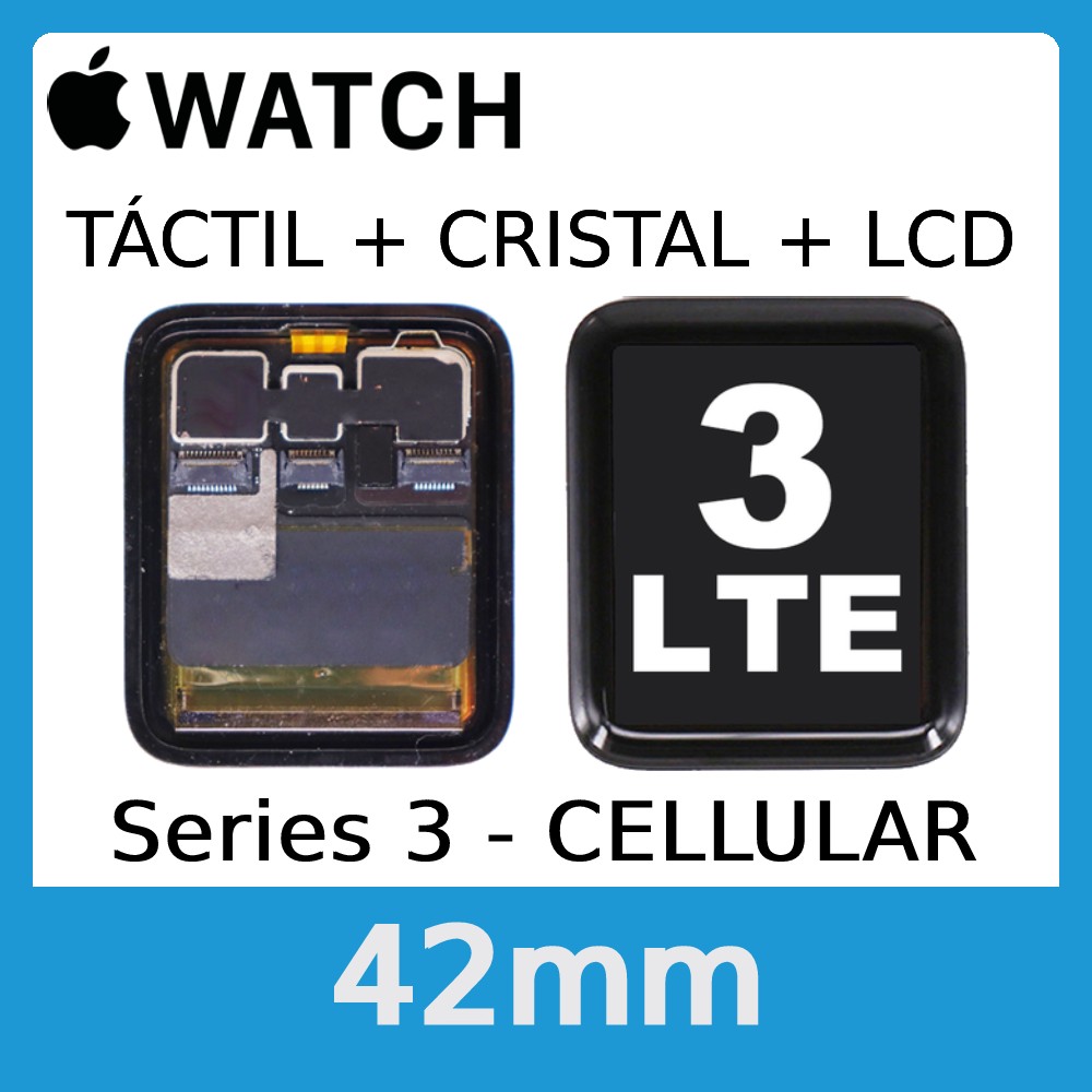 Apple Watch S3 (Series 3) 42mm Cellular - Pantalla Completa LCD y Cristal Tactil - Calidad PREMIUM