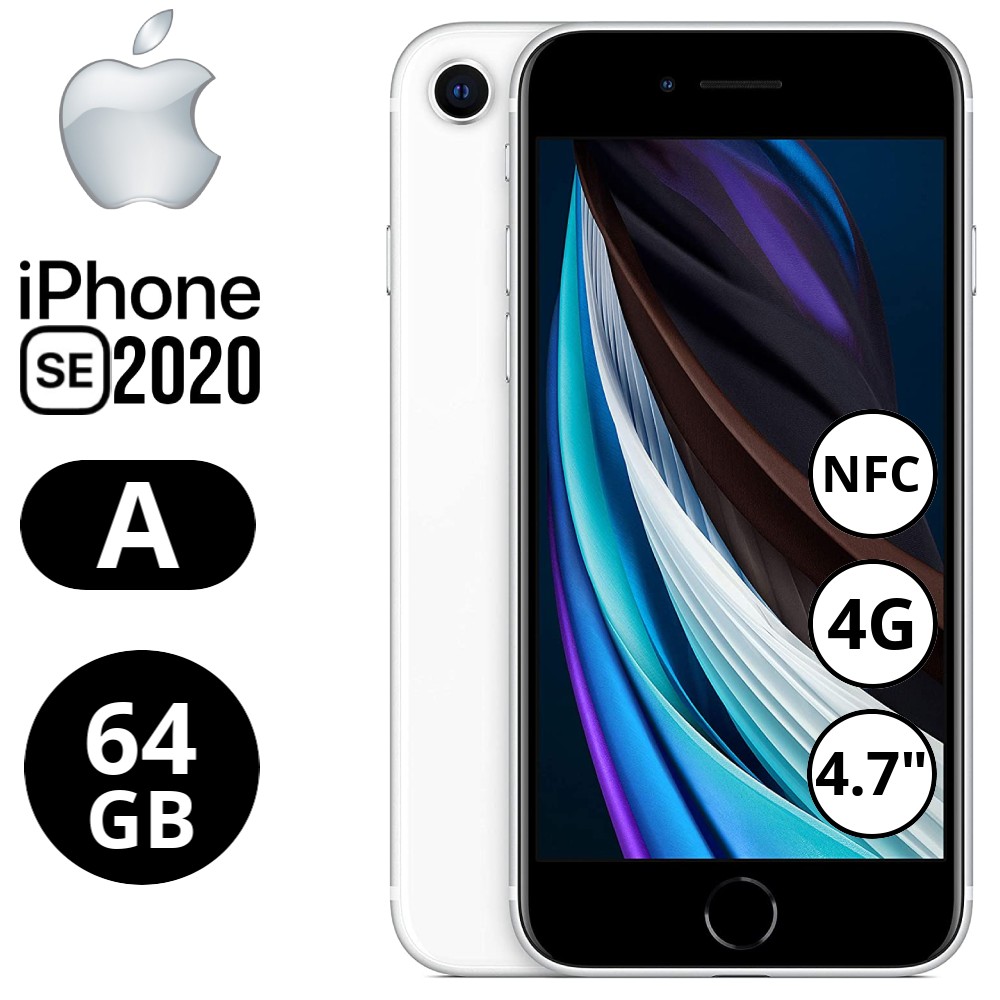 REBU - Telefono movil libre Seminuevo iPhone SE 2020 64 GB WHITE (Blanco) - Grado A (MUY BUENO)