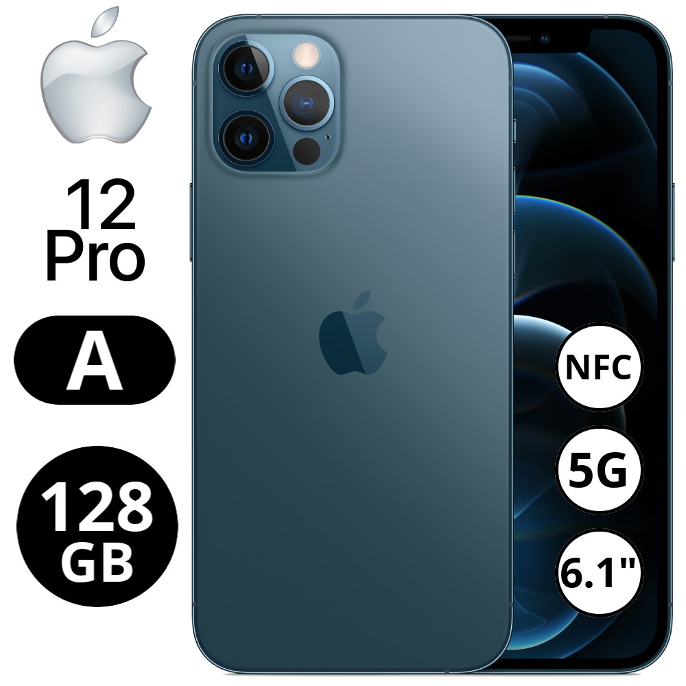 REBU - Telefono movil libre Seminuevo iPhone 12 PRO 128GB Pacific Blue (Azul) - Grado A (MUY BUENO)