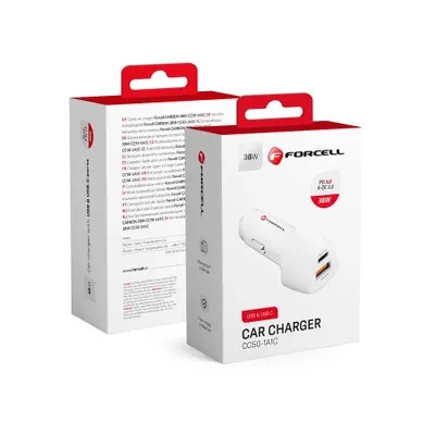 Cargador de coche Tipo C 3.0 PD20W + USB QC3.0 18W 5A CC50-1A1C