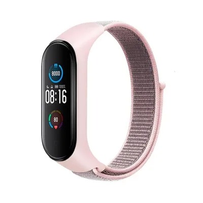 Correa nylon para pulsera Xiaomi Mi Band 5 / 6 / 7 Rosa